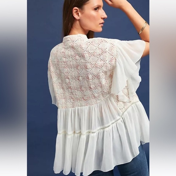 Anthropologie Lindy Popover Blouse, by Akemi + Kin Ivory Women’s Sz S
Crochet - Picture 2 of 10